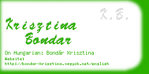 krisztina bondar business card