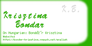 krisztina bondar business card